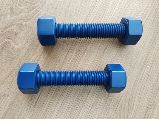 Купить PTFE Coated A193 B7 Stud Bolt with 2 Heavy Hex Nuts 1/4