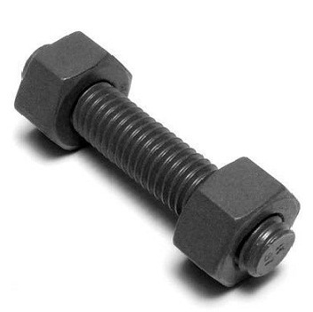ASTM A193 B7 Студ Болт C/W ASTM A194 2H Тяжелый шестеренковый орех и плоский круглый стиральщик, покрытый цинком