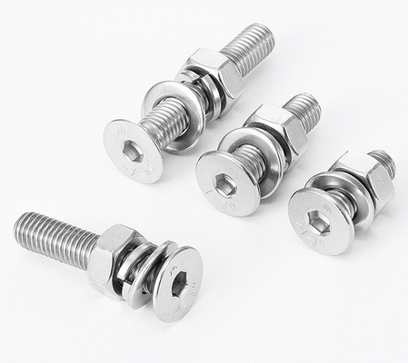 Шестерковый разъем DIN7991/GB70.3 Countersunk Head Machine Screw With Hex Nut Flat Washer And Spring Washer Assemblies Plain Surface
